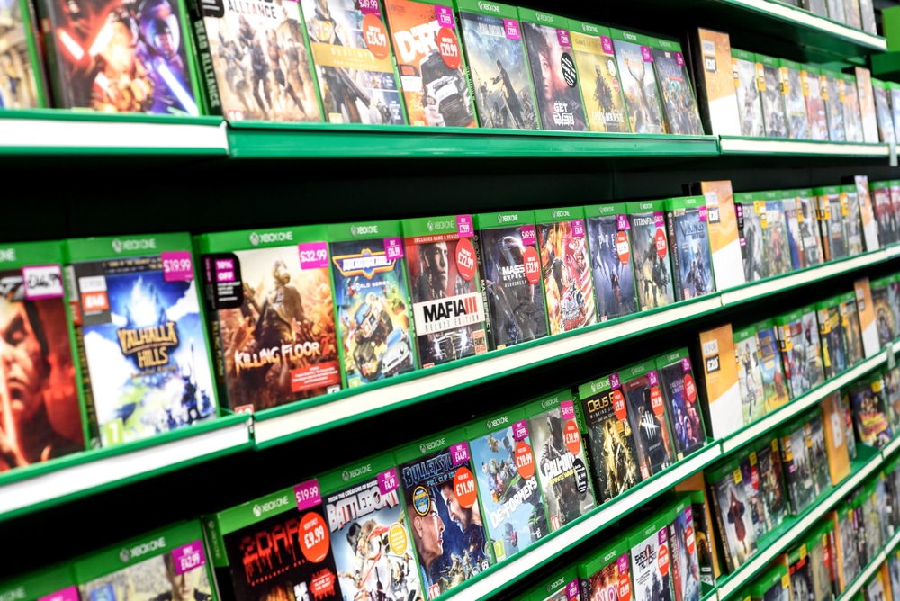 jeux Xbox One Video Games in a Game Store