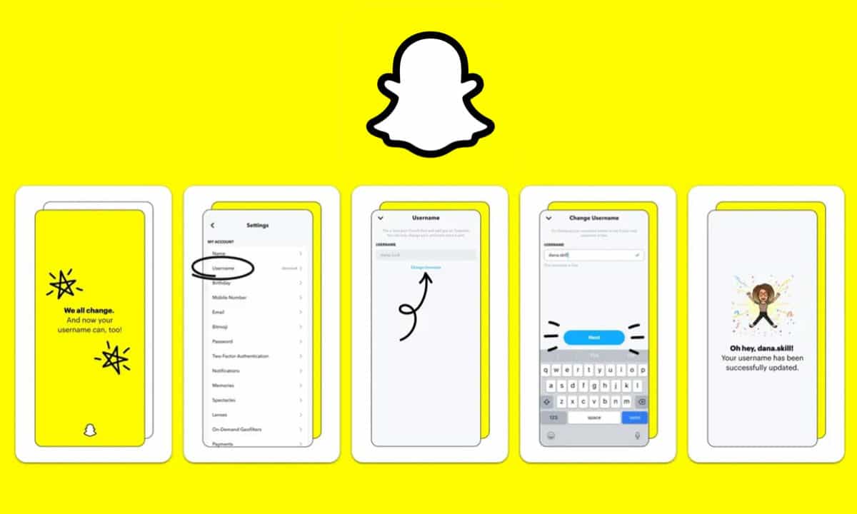 Snapchat change username