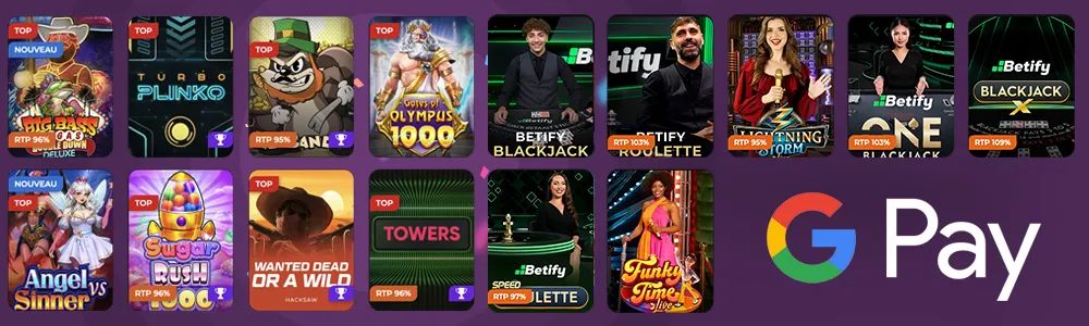 jeux de casino disponibles avec Google Pay